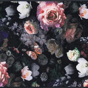 Fußmatte WASH+DRY BY KLEEN-TEX Teppiche Gr. B/L: 60 cm x 180 cm, 7 mm, 1 St., schwarz (schwarz, pink) Fußmatten gemustert