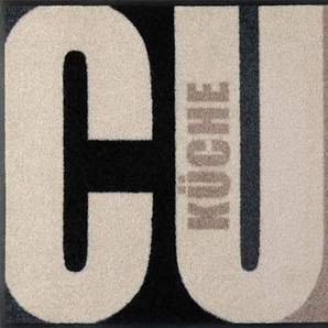 Fußmatte WASH+DRY BY KLEEN-TEX Teppiche Gr. B/L: 60 cm x 180 cm, 7 mm, 1 St., schwarz (taupe, schwarz) Fußmatten gemustert