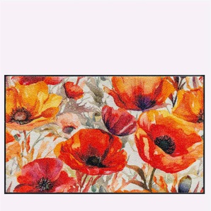 Fußmatte WASH+DRY BY KLEEN-TEX Teppiche Gr. B/L: 60 cm x 85 cm, 7 mm, 1 St., beige (natur, rot) Fußmatten gemustert