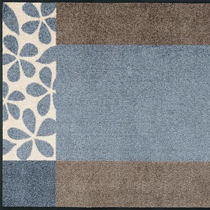 Fußmatte WASH+DRY BY KLEEN-TEX Teppiche Gr. B/L: 75 cm x 120 cm, 7 mm, 1 St., blau (blau, grau) Fußmatten gemustert