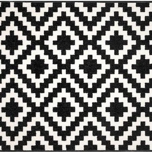 Fußmatte WASH+DRY BY KLEEN-TEX Teppiche Gr. B/L: 75 cm x 190 cm, 7 mm, 1 St., schwarz-weiß (schwarz, weiß) Fußmatten gemustert