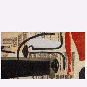 Fußmatte WASH+DRY BY KLEEN-TEX Teppiche Gr. B/L: 80 cm x 200 cm, 7 mm, 1 St., beige (beige, anthrazit, bedruckt) Fußmatten gemustert