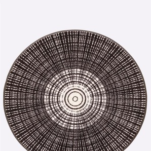 Fußmatte WASH+DRY BY KLEEN-TEX Teppiche Gr. Ø 145 cm, 7 mm, 1 St., schwarz-weiß (schwarz, weiß) Fußmatten gemustert