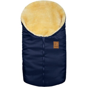 Fußsack HEITMANN FELLE Eisbärchen - Kleiner Winterfußsack Fußsäcke blau (marine) Kinder Zubehör für Kinderwagen mit echtem Lammfell, Tragschalen, u.v.m