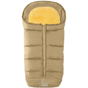 Fußsack HEITMANN FELLE Eisbärchen - Komfort 2 in 1 Winterfußsack Fußsäcke beige Kinder Zubehör für Kinderwagen mit Lammfell-Einlage, und Buggy, waschbar