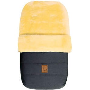 Fußsack HEITMANN FELLE Eisbärchen - Winterfußsack Fußsäcke grau (grafit) Kinder Zubehör für Kinderwagen mit echtem Lammfell, Kinderwagen, Buggy, 5 Gurtschlitze, waschbar