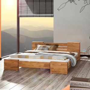 Futonbett aus Wildeiche Massivholz 120x200
