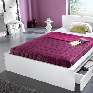 Futonbett BRECKLE NORTHEIM Betten Gr. Bonnell-Federkernmatratze, H2, Liegefläche B/L: 90 cm x 200 cm Betthöhe: 40 cm, Gewicht bis: 85 kg H2, Bonnell-Federkernmatratze, weiß Futonbetten mit ausziehbaren Regalen im Kopfteil