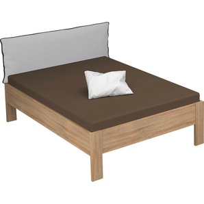 Futonbett RAUCH Aditio Betten Gr. Liegefläche B/L: 140 cm x 200 cm Betthöhe: 50 cm, kein Härtegrad, ohne Matratze, braun (struktureichefarben hell) Bett Bettgestell Futonbett Polsterbetten Bettgestelle Betten Kopfteil Webstoff mit abgesetztem Keder