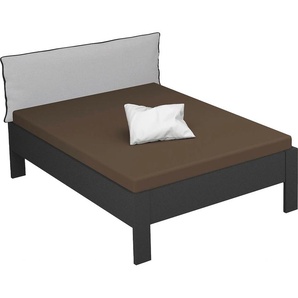Futonbett RAUCH Aditio Betten Gr. Liegefläche B/L: 140 cm x 200 cm Betthöhe: 50 cm, kein Härtegrad, ohne Matratze, grau (graumetallic) Bett Bettgestell Futonbett Polsterbetten Bettgestelle Betten Kopfteil Webstoff mit abgesetztem Keder