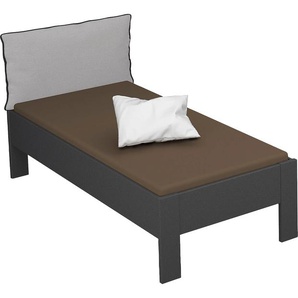 Futonbett RAUCH Aditio Betten Gr. Liegefläche B/L: 90 cm x 200 cm Betthöhe: 50 cm, kein Härtegrad, ohne Matratze, grau (graumetallic) Bett Bettgestell Futonbett Polsterbetten Bettgestelle Betten Kopfteil Webstoff mit abgesetztem Keder
