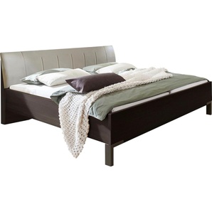 Futonbett WIEMANN Quito Betten Gr. Liegefläche B/L: 140 cm x 200 cm Betthöhe: 48 cm, kein Härtegrad, ohne Matratze, braun (eiche, mocca, nachbildung, kunstleder kieselgrau) Futonbetten 4-fach Liegehöhenverstellung