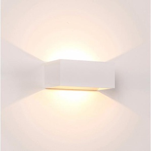 G (A bis G) LED Außen-Wandleuchte HAVIT LIGHTING MIA Lampen Gr. Höhe: 8 cm, weiß Außenwandleuchten