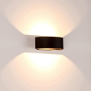 G (A bis G) LED Wandleuchte HAVIT LIGHTING ROND Lampen Gr. Höhe: 6,5 cm, schwarz LED Wandleuchten