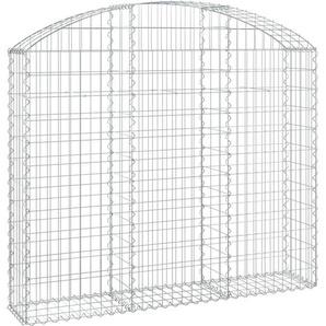 Gabione mit Hochbogen 150x30x120/140 cm Verzinktes Eisen Vidaxl