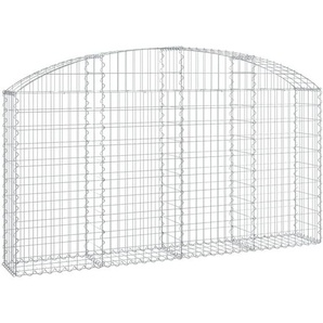 Gabione mit Hochbogen 200x30x100/120 cm Verzinktes Eisen Vidaxl