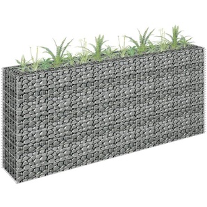 Gabionen-Hochbeet Verzinkter Stahl 180×30×90 cm