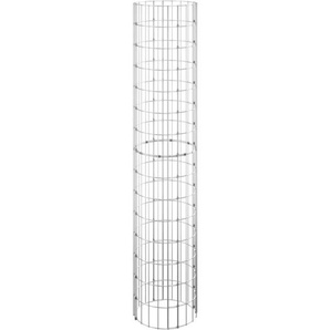 Gabionen-Säule Rund Verzinkter Stahl Ø30x150 cm Vidaxl