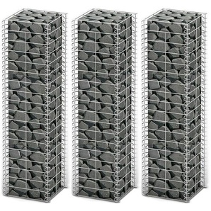 Gabionen-Set 3-tlg. Verzinkter Draht 25×25×100 cm Vidaxl
