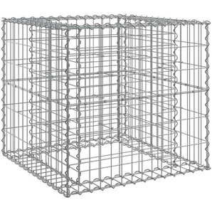 Gabionenkorb Silbern 70x70x65 cm Verzinktes Eisen Vidaxl