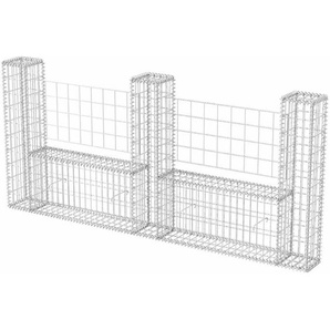 Gabionenkorb U-Form Stahl 240×20×100 cm Vidaxl