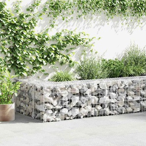 Gabionenwand mit Abdeckung 300×50×50 cm Verzinkter Stahl