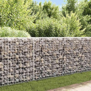 Gabionenwand mit Abdeckung Verzinkter Stahl 200×20×85 cm