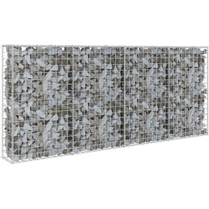 Gabionenwand mit Abdeckung Verzinkter Stahl 200×20×85 cm Vidaxl