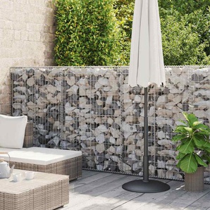 Gabionenwand mit Abdeckung Verzinkter Stahl 600×50×150 cm
