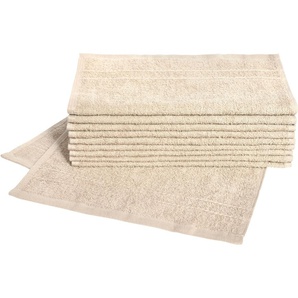 Gästehandtuch DYCKHOFF Kristall Handtücher (Packung) Gr. B/L: 30 cm x 50 cm (10 St.), beige Gästehandtücher mit Bordüren