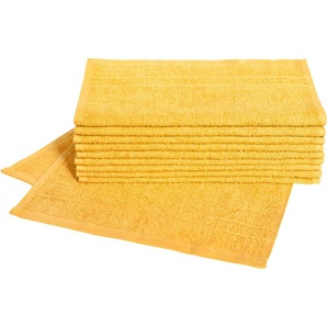 Gästehandtuch DYCKHOFF Kristall Handtücher (Packung) Gr. B/L: 30 cm x 50 cm (10 St.), goldfarben (goldgelb) Gästehandtücher mit Bordüren