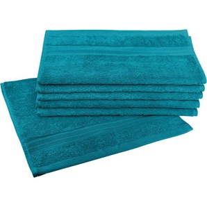 Gästehandtuch DYCKHOFF Siena Handtücher (Packung) Gr. B/L: 30 cm x 50 cm (6 St.), grün (smaragd) Gästehandtücher mit Bordüre