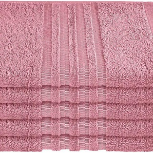 Gästehandtuch SCHIESSER Milano im 5er Set Handtücher (Packung) Gr. B/L: 30 cm x 50 cm (5 St.), rosa (malve) Gästehandtücher MADE IN GREEN by OEKO-TEX-zertifiziert