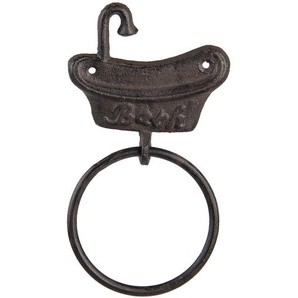 Clayre & Eef Handtuchhalter Badewanne 12x2x22 cm Braun Metall Handtuchhaken