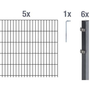 GAH ALBERTS, Doppelstab-Gittermatten-Grundset Doppelstab-Matte, BxH: 1000 x 80 cm, Stahl, anthrazit