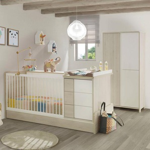 Galipette Babymöbel-Set Sasha, (6-St), bestehend aus Schrank, Bett, Regal, Kommode, Schreibtisch & Ablage