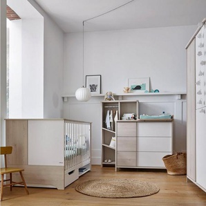 Galipette Babymöbel-Set Sasha, (Set, 5-St., Bett, Wickelablage, Kleiderschrank, Kommode und kleines Bücherregal)