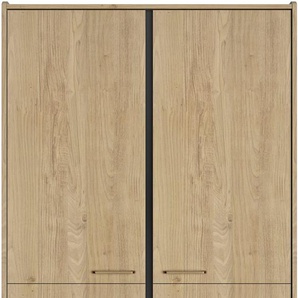 Kleiderschrank GALIPETTE AMARO Schränke Gr. B/H/T: 101 cm x 186 cm x 58 cm, 2 St., braun (kastanie natur) Kleiderschrank Drehtürenschrank Drehtürenschränke Inneneinteilung mit 4 Tabalare und 2 Kleiderstangen