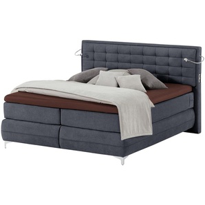 Musterring Boxspringbett Premiumversion Dubai ¦ blau ¦ Maße (cm): B: 197 H: 124