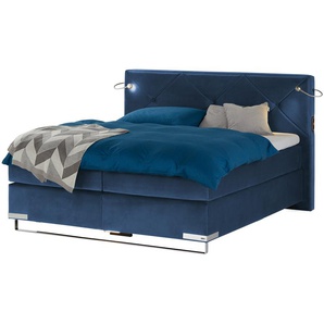 Musterring Boxspringbett Premiumversion Dubai ¦ blau ¦ Maße (cm): B: 177 H: 124