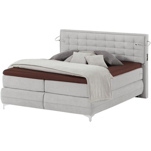Musterring Boxspringbett Premiumversion Dubai ¦ grau ¦ Maße (cm): B: 217 H: 124