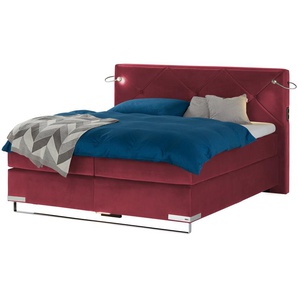 Musterring Boxspringbett Premiumversion Dubai ¦ rot ¦ Maße (cm): B: 217 H: 124