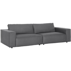 Big-Sofa GALLERY M BRANDED BY MUSTERRING LUCIA Sofas Gr. B/H/T: 292 cm x 81 cm x 124 cm, Flachgewebe FLORIS, Standardnaht-Zweinadelnaht, grau (dark grey floris) XXL Sofas in vielen Qualitäten und 4 unterschiedlichen Nähten, 3-Sitzer