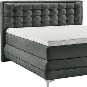 Boxspringbett GALLERY M BRANDED BY MUSTERRING Dubai Komplettbetten Gr. Microfaser TYPA Bonnellfederkern-Unterpolsterung, Liegefläche B/L: 160 cm x 200 cm Betthöhe: 61 cm, Gewicht bis: 75 kg + 75 kg H2 + H2, Bonnell-Federkernmatratze, schwarz (d 520