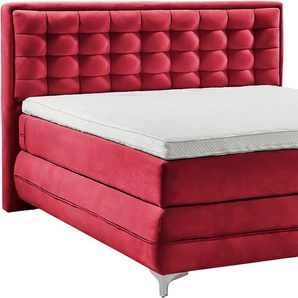 Boxspringbett GALLERY M BRANDED BY MUSTERRING Dubai Komplettbetten Gr. Microfaser TYPA Bonnellfederkern-Unterpolsterung, Liegefläche B/L: 180 cm x 200 cm Betthöhe: 61 cm, H4 + H2, Bonnell-Federkernmatratze, rot (d 521 rot) Boxspringbetten ohne Bettkasten
