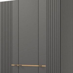 Musterring Drehtürenschrank Isabelle Lamellen in Korpusfarbe, Griffe in schwarz, versch. Größen und Farben