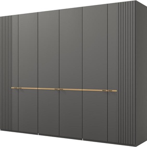Musterring Drehtürenschrank Isabelle Lamellen in Korpusfarbe, Griffe in schwarz, versch. Größen und Farben