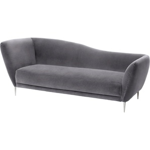 Recamiere GALLERY M BRANDED BY MUSTERRING Vittoria Sofas Gr. B/H/T: 222 cm x 70 cm x 97 cm, Microfaser CRONA, hohe Lehne links, grau (stone crona) Longchair Longchairs Sofas in fünf Bezugsqualitäten