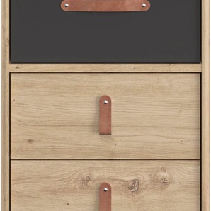 Hochkommode GAMI Arthus Sideboards Gr. B/H/T: 44 cm x 87 cm x 41 cm, 4, schwarz (eiche artisan, schwarz) Schubladenkommode Schubladenkommoden