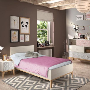 Jugendzimmer-Set GAMI Alika Schlafzimmermöbel-Sets Gr. Liegefläche: 120/200 cm, braun (kastanie nachbildung gebleicht) Baby Komplett-Kinderzimmer